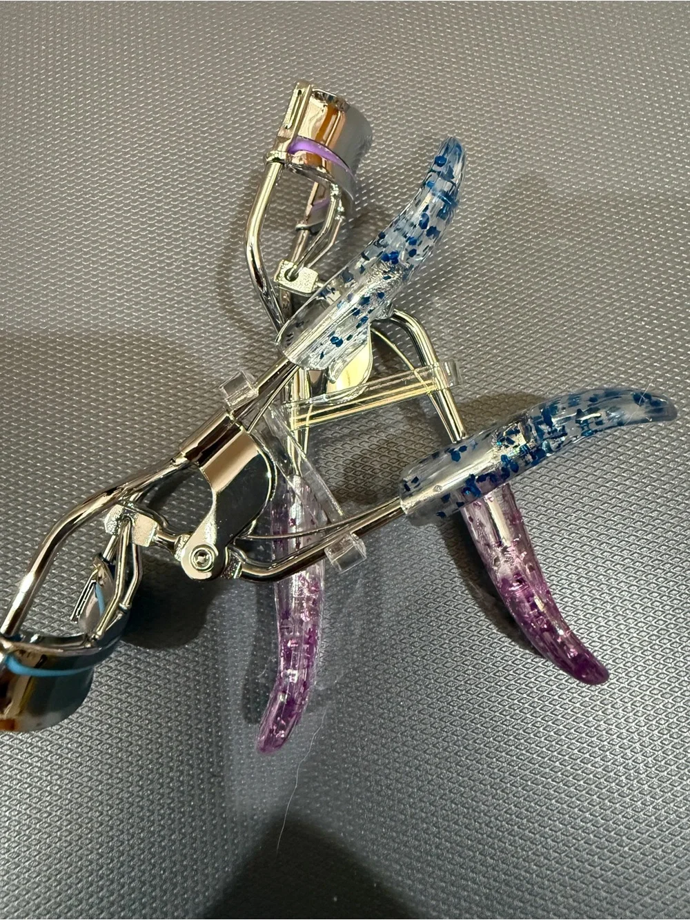 Eyelash Curler Pair with Blue and Purple Glitter Handles